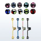 bbtcl barbell industrial espiral acero anodizado bolas multi joya 5mm venta