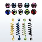 bbtcm anodized 316l steel industrial coil barbell w 5mm ball