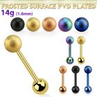 bbtfo5 barbell lengua acero quirurgico anodizado bola acero esmerilado 5mm bola acero liso 5mm inferior mayorista