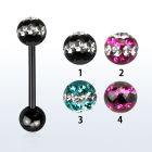 bbtfr6d barbell lengua acero quirurgico anodizado bola multi cristal ferido 6mm triple linea bola anodizada 6mm distribuidor mayorista