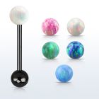 bbtop6 barbell lengua acero quirurgico anodizado bola opalo 6mm bola acero liso 6mm inferior distribuidor