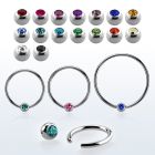 bcec5l xxl steel ball closure ring, 14g w 5mm jewel ball