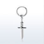 bcrg768 aro bola presion acero colgante punal colgante laton chapado plata