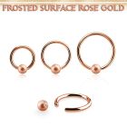 bcrr16f4 aro bola presion acero quirurgico chapado pvd oro rosa bola acero esmerilado