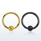 bcrt12 black pvd 316l steel circular barbell with 6mm ball