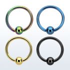 bcrt18 aro bola presion acero quirurgico pvd negro 1mm bola 3mm al por mayor