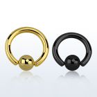 bcrt8 3mm pvd 316l steel ball closure ring with an 8mm ball