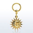 bcrtg726 aro bola presion acero 316l pvd dorado sol liso colgado al por mayor