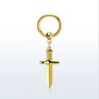 bcrtg768 aro bola presion acero chapado pvd dorado colgante punal colgante laton chapado oro