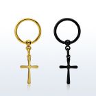 bcrtscrs aro bola presion acero 316l pvd negro dorado colgante liso cruz simple distribuidor