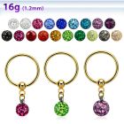 bcrtsfr gold steel bcr 1.2mm w ferido glued multi crystals ball