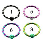 bctl14 zebra striped pvd 316l steel 4mm ball closure ring