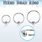 bedr20g 316l steel fixed bead ring, 20g w a 3mm ball