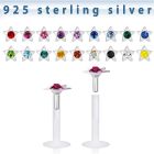 bilbs bio flex labret w star silver top with central crystal