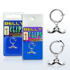 blcp517 fake belly clip w a dangling happy mustache design