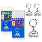 blcpt24 fake belly clip with dangling crystal bra in package