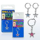 blcptsar fake belly clip w rhodium plated star dangle in package