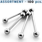 blk103 bulk of 316l steel tongue barbells with two 5mm balls