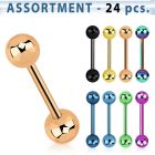 blk104 anodized 316l steel tongue barbells with a 5mm balls