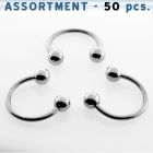 blk112 surtido piercings 50 barbells circulares acero quirurgico bolas 5mm distribuidor mayorista