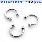 blk113 surtido piercings 50 barbells circulares acero quirurgico bolas 4mm distribuidor mayorista