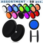 blk169 surtido piercings 50 plugs falsos acrilico uv anillos goma distribuidor mayorista
