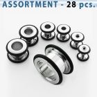 blk179 surtido piercings 28 dilataciones tunel tornillo anillos goma decorativos distribuidor mayorista