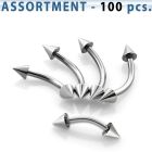 blk19a bulk of 316l steel eyebrow bananas with 3mm cones