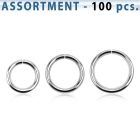 blk223d bulk of 100 pcs of 1 6mm surgical steel seamless ring