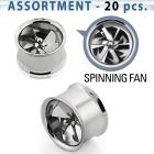 blk252 surtido piercings 20 dilataciones tunel doble flare acero hojas ventilador interior venta