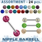 blk281 316l nipple barbell w 5mm ferido ball w resin