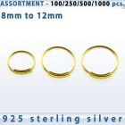 blk291 bulk of silver endless nose hoops with 18k gold plating