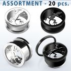 blk313 surtido piercings 24 dilataciones tunel tornillo acero brillo espejo acero anodizado lagarto al por mayor