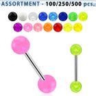 blk344 surtido piercings surtido barbells lengua acero quirurgico bolas acrilico uv 6mm 16mm distribuidor