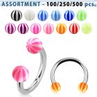 blk377 surtido piercings barbells circulares acero quirurgico variados bolas acrilicas pelota playa 3mm 8mm distribuidor mayorista