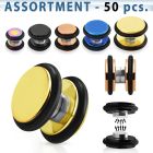 blk412 anodized steel magnetic fake plug with o rings in colors