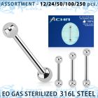 blk476 surtido piercing surtido 250 50 piercings esterilizados barbells lengua acero quirurgico 316l bolas 5mm 16mm 22mm venta