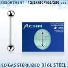 blk477 sterilized 316l steel tongue barbell w 6mm ball
