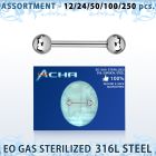 blk482 sterilized 316l steel nipple barbell w 5mm ball
