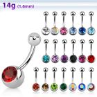 bn1cg 316l steel belly banana w 8mm bezel ball plain ball