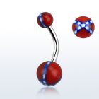 bndxs piercing ombligo acero quirurgico bolas acrilicas 5 8mm bandera confederada 10mm distribuidor mayorista