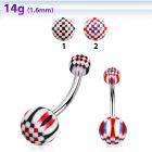bndxu piercing ombligo acero quirurgico bolas acrilicas 5 & 8 mm cuadros 38 10mm distribuidor mayorista