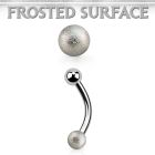 bne1fo steel eyebrow banana w lower 3mm frosted steel ball