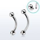 bnebin 316l steel eyebrow banana with threaded 3mm ball