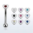 bnehrc banana ceja acero quirurgico corazon cristal centro lado bola 2 5mm 8mm distribuidor