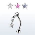 bnerv5 banana ceja acero quirurgico bolas 3mm zirconita estrella 3mm 6mm mayorista