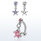 bnerzs6 banana ceja acero quirurgico bola joya bisel 3mm colgante zirconita estrella 6mm plata distribuidor mayorista