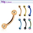 bnetb premium pvd plated 316l steel eyebrow banana w 3mm ball