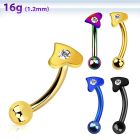 bnethc anodized 316l steel eyebrow banana w crystal heart
