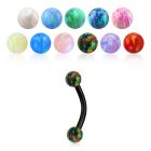 bnetop3 anodized steel eyebrow banana w 3mm synthetic opal balls